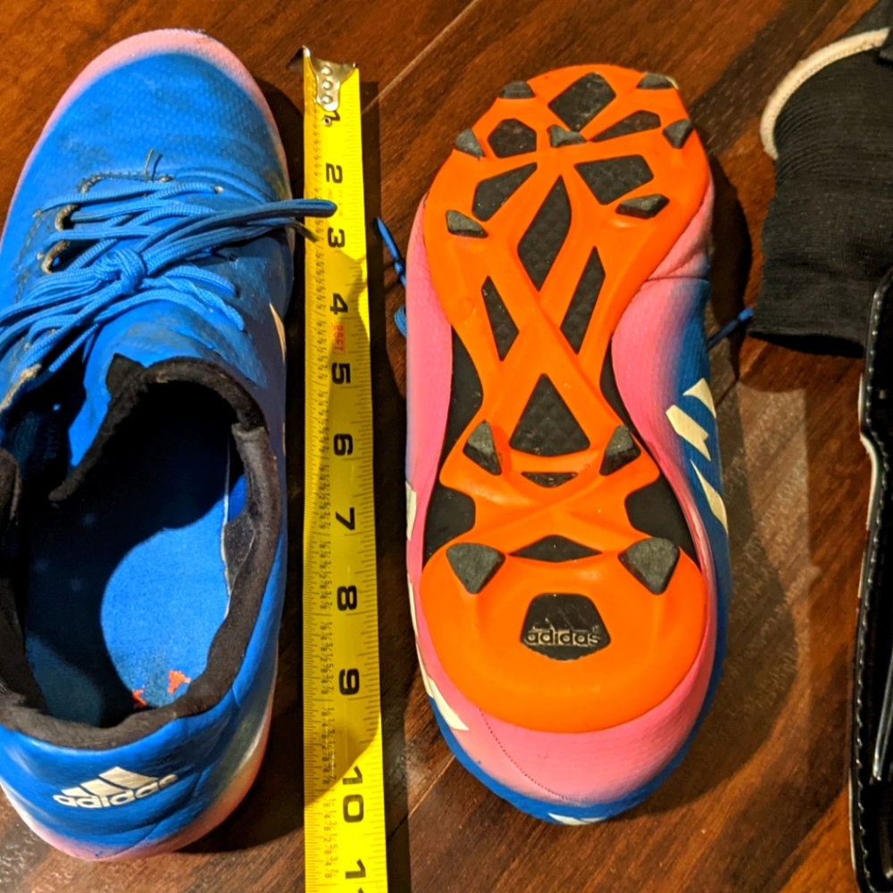 Adidas soccer cleats + shin guard
